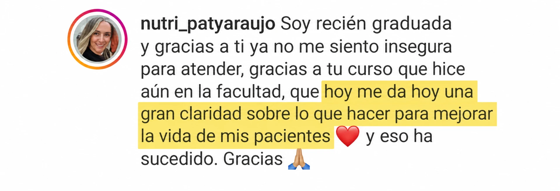 Testimonio de alumna de la Formación en Nutrición Funcional — 5